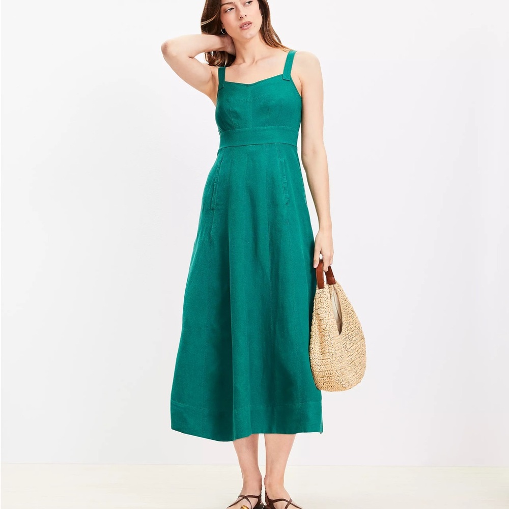 LOFT Teal Midi Dress